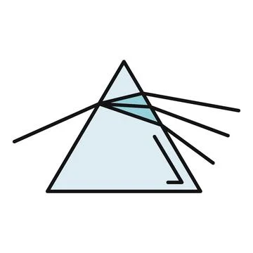 Prism refracting light separating into a spectrum Stock Illustration