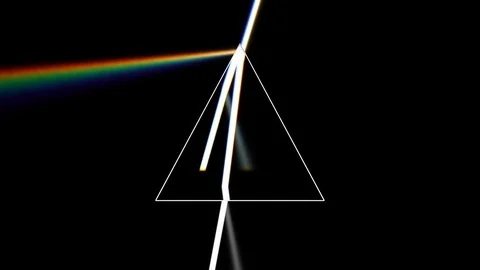 Prism separating a ray of light into the seven colors of the spectrum. Light Video stock 102473301