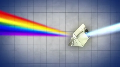 Prism Splitting White Light Into Rainbow Stock Footage 341710510