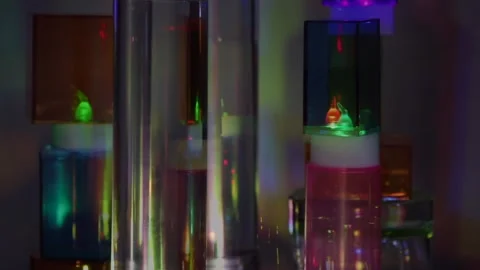 Prismatic Candles: Light and Shadow in Motion Stock Footage 302412485