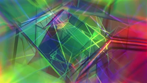 Prismatic Glass Geometry Abstract Loop Stock-Footage 333301937