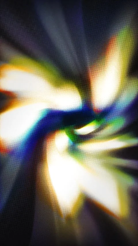 Prismatic glowing twisting light rays burst Stock Footage 345202591