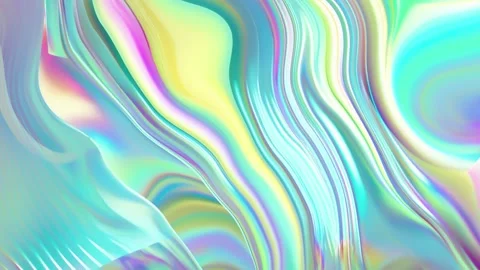 Prismatic iridescent gradient surface with wavy motion and abstract shapes Stock Footage 295997924