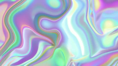 Prismatic iridescent gradient surface with wavy motion and abstract shapes Stock Footage 295998267
