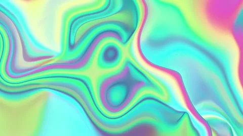 Prismatic iridescent gradient surface with wavy motion and abstract shapes Stock Footage 295998374