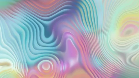 Prismatic iridescent gradient surface with wavy motion and abstract shapes Stock Footage 295998375