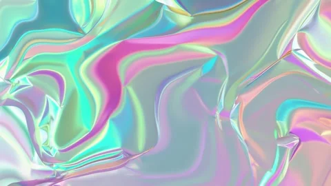 Prismatic iridescent gradient surface with wavy motion and abstract shapes Stock Footage 295998455