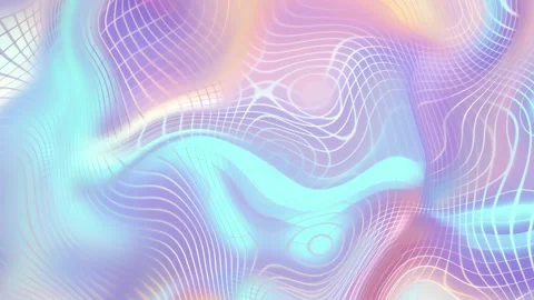 Prismatic iridescent gradient surface with wavy motion and abstract shapes Stock Footage 295998494