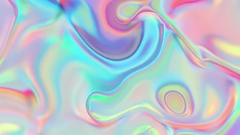 Prismatic iridescent gradient surface with wavy motion and abstract shapes Stock Footage 295998501