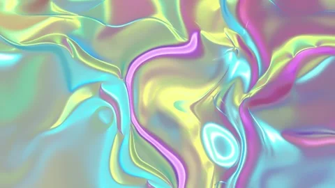 Prismatic iridescent gradient surface with wavy motion and abstract shapes Stock Footage 295998963