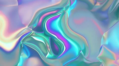 Prismatic iridescent gradient surface with wavy motion and abstract shapes Stock Footage 295999087