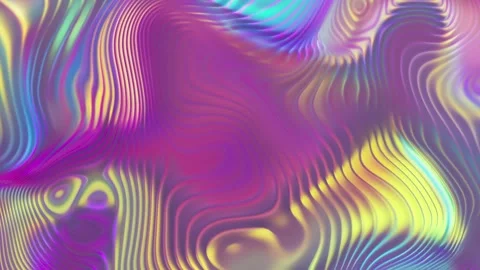 Prismatic iridescent gradient surface with wavy motion and abstract shapes Stock Footage 295999089