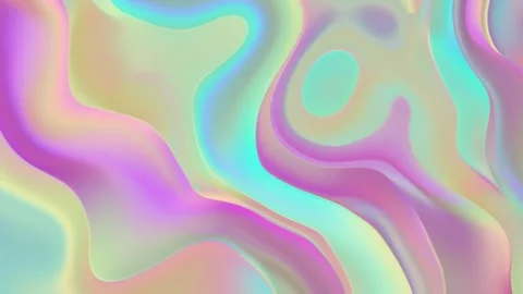 Prismatic iridescent gradient surface with wavy motion and abstract shapes Stock Footage 295999253