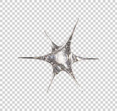Prismatic Star Form with Optical Refraction on Transparent Background Stock Illustration