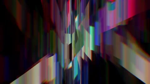 Prismatic Vertical Shards with RGB Glitch Beams Abstract Background Vídeos de archivo 332344783