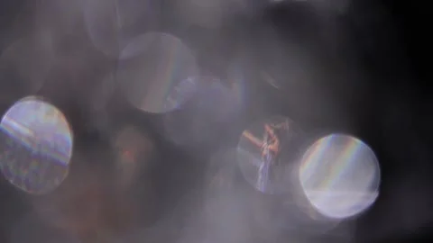 Prismatic white bokeh overlay in the background as a light leak Vídeo Stock 318823071