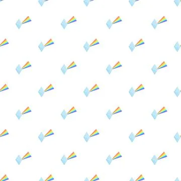 Prisms diffracting light creating rainbow spectrum seamless pattern Stock Illustration