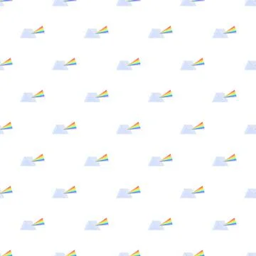 Prisms dispersing light creating rainbow spectrum pattern Stock Illustration