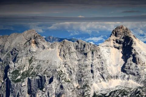 Prisojnik, Razor under cloud layers, Julian Alps Stock Photos