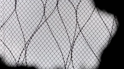 Prison Barbed Wire Stock Footage 40971559