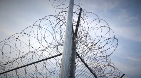 Prison Barbed Wire Video stock 43332374
