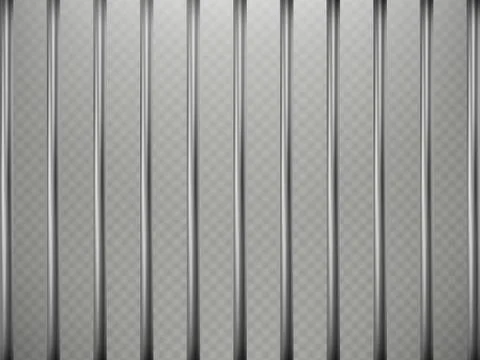 Prison bars foreground effect, isolated on transparent background. Steel Grid Ilustración de archivo
