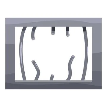 Prison bars forming a sad face behind metal frame conveying despair Stock Illustration