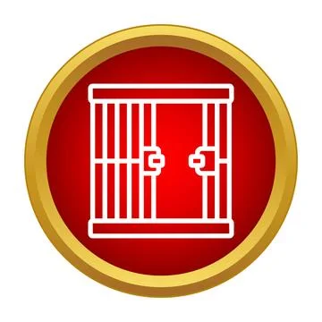 Prison bars icon representing confinement and crime Stock Illustration
