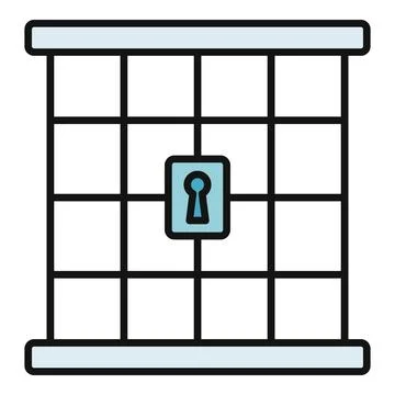 Prison bars with keyhole representing confinement or security Stock Illustration