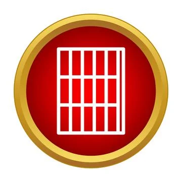 Prison bars red icon representing confinement and detention Stock Illustration