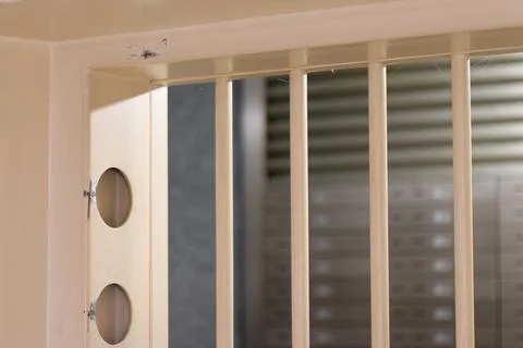 Prison bars showing security and incarceration concept Stock Photos