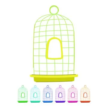 Prison bird cage vector cartoon graphic Stock Illustration