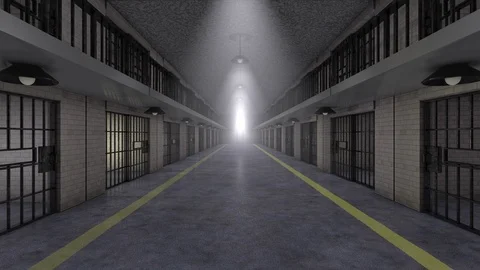 Prison Block Move Forward Loop Stock Footage 88866938