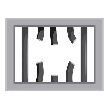 Prison break bars sawed off escape successful leaving jail window bars Stock Illustration