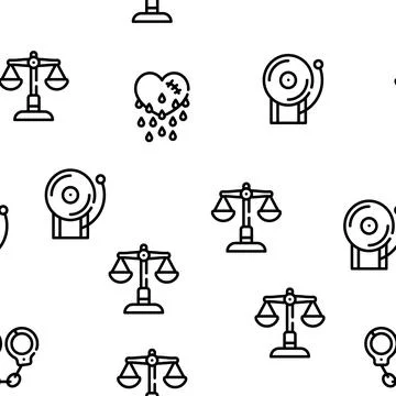 Prison Building And Accessory Vector Seamless Pattern Ilustración de archivo