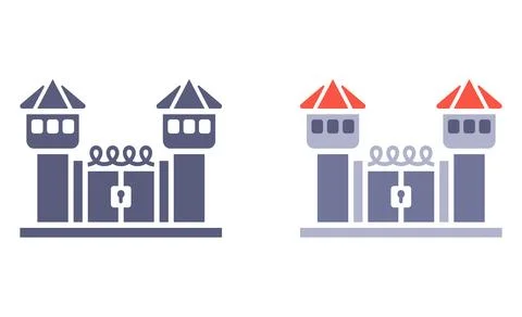 Prison building black icon. Stock Illustration