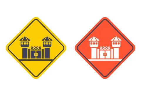 Prison building black icon. Stock Illustration