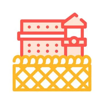 Prison building color icon vector isolated illustration Ilustración de archivo