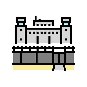 Prison building color icon vector illustration Ilustración de archivo