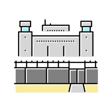 Prison building color icon vector illustration Ilustración de archivo