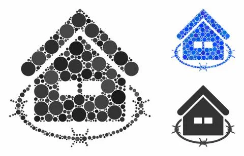 Prison building Composition Icon of Circle Dots Ilustración de archivo