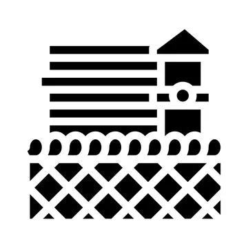Prison building glyph icon vector illustration isolated Ilustración de archivo