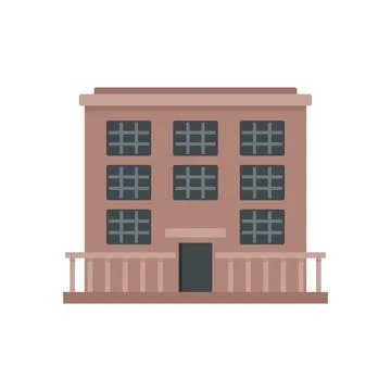 Prison building icon flat isolated vector Ilustración de archivo