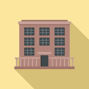 Prison building icon, flat style 스톡 일러스트