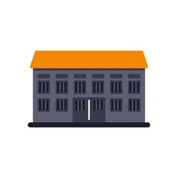 Prison building icon representing justice and legal systems イラスト素材