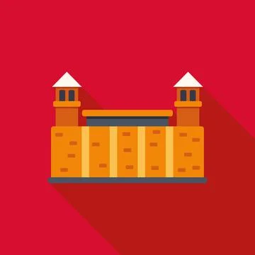 Prison building icon showing flat design concept 스톡 일러스트