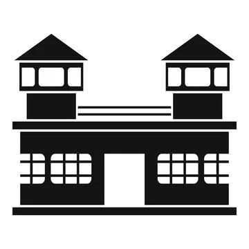 Prison building icon, simple style Ilustración de archivo