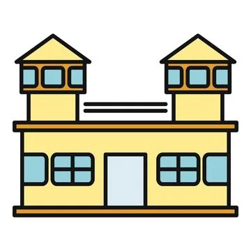 Prison building illustrating security and correctional concepts イラスト素材