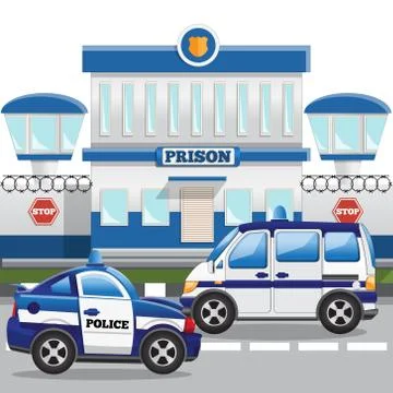 The prison building. Stock Illustration