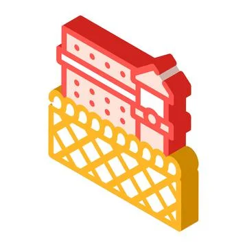 Prison building isometric icon vector illustration isolated Ilustración de archivo